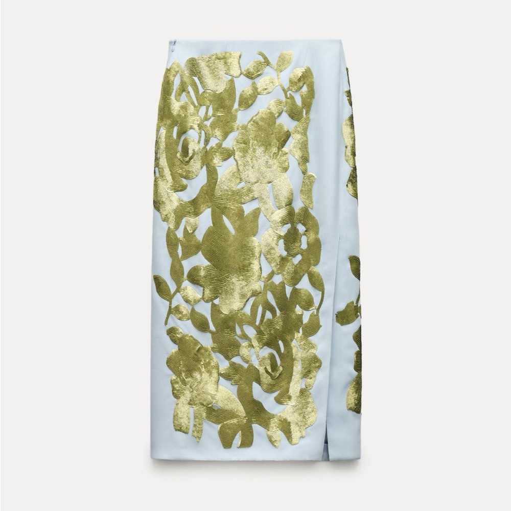 Zara limited edition celeb style sequin midi skirt - Picture 4 of 9